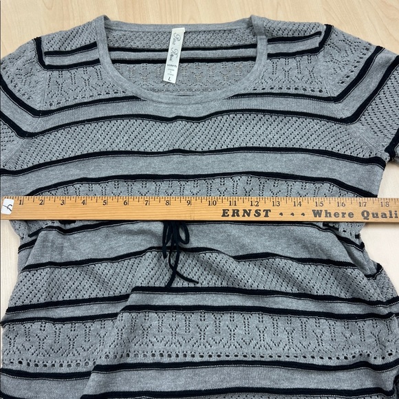 Pina Rossi Maternity Gray and Black Lightweight Feminine Pullover Sweater L - Picture 5 of 7